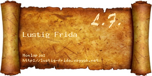 Lustig Frida névjegykártya